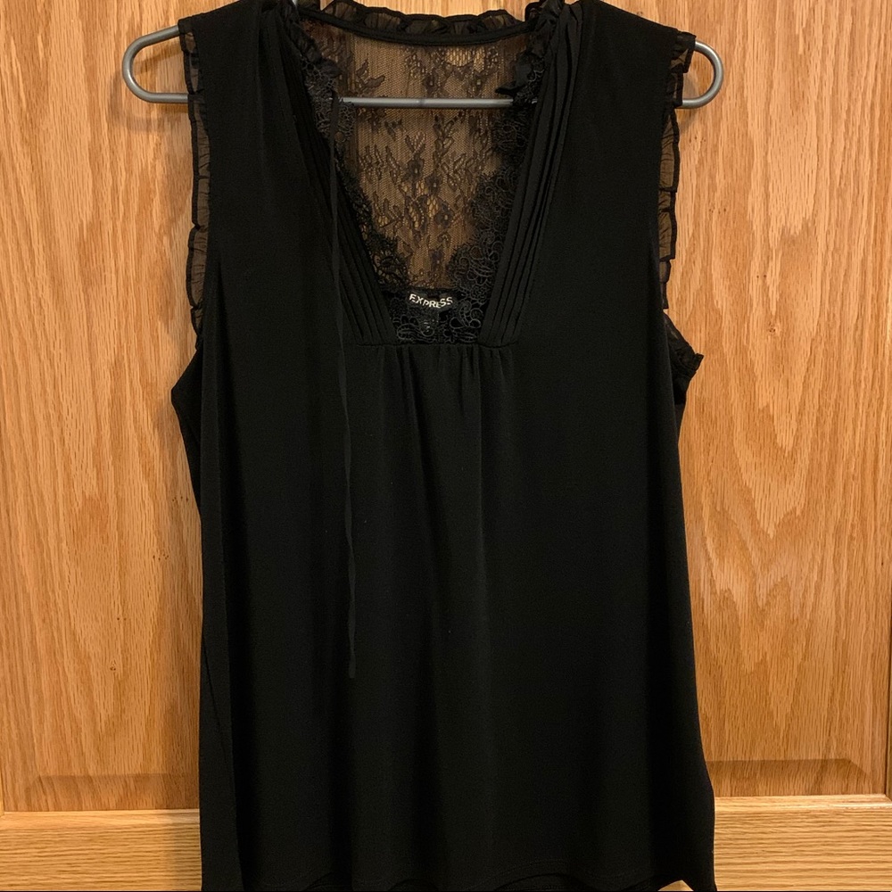 Express Sz M Black Lace Blouse
